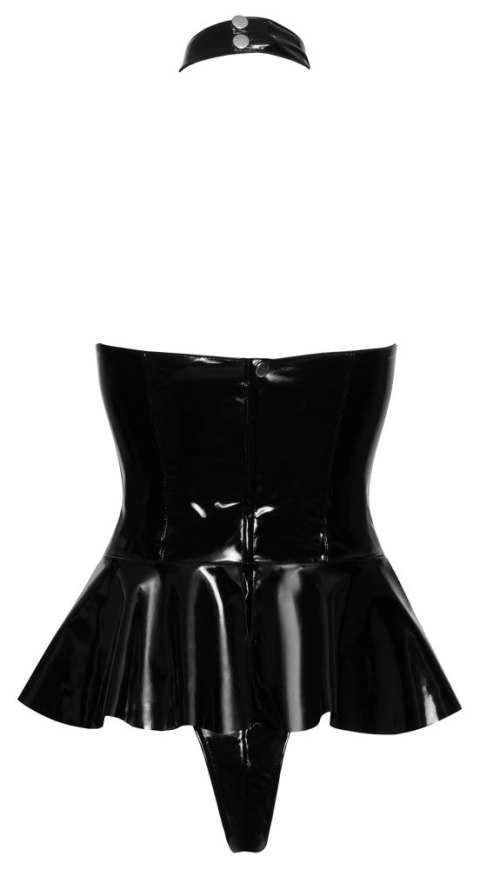 Black Level Body Vinylowe z Rozkloszowaną Spodnicą Czarny S Black Level Body Vinylowe z Rozkloszowaną Spodnicą Czarny S
