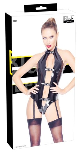 Black Level Body Vinylowe z Szelkami i Zamkiem L, połysk czarny
