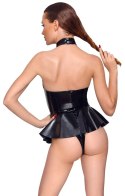 Black Level Body vinylowe z połyskiem i spodnicą L czarne