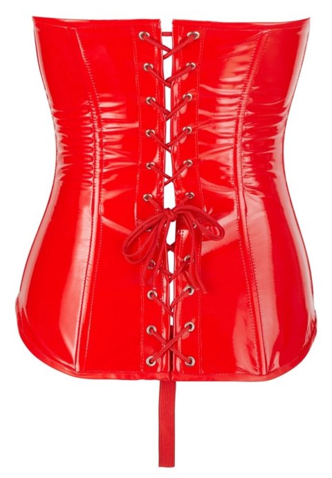 Black Level Gorset Winylowy z Fiszbiny Czerwony XL + Stringi Black Level Gorset Winylowy z Fiszbiny Czerwony XL + Stringi