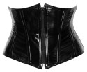 Black Level Gorset model XL czarny połysk z zamkiem i sznurowaniem