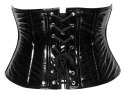 Black Level Gorset model XL czarny połysk z zamkiem i sznurowaniem