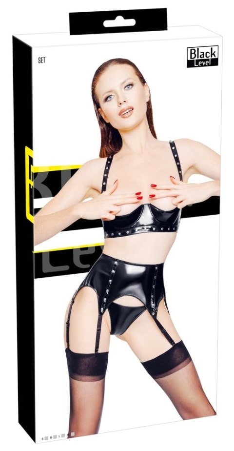 Black Level Komplet 3-częściowy vinyl S, połysk, regulacja, czarny Black Level Komplet 3-częściowy vinyl S, połysk, regulacja, czarny