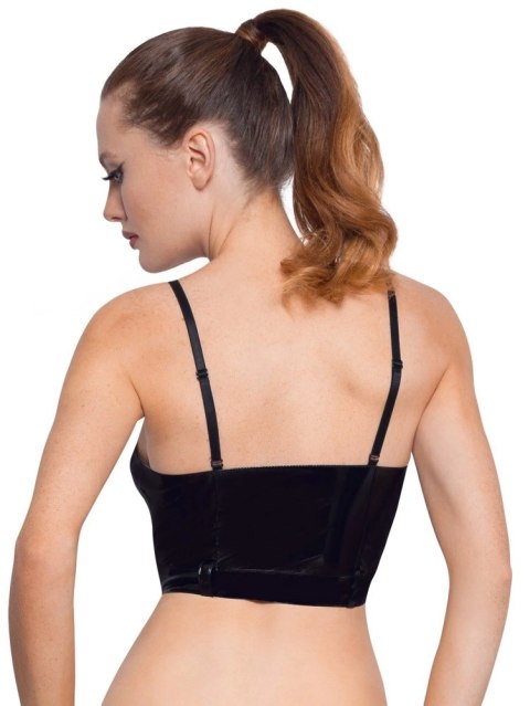 Black Level Top Vinylowy Czarny z Zamkiem XL Regulowane Ramiączka Black Level Top Vinylowy Czarny z Zamkiem XL Regulowane Ramiączka