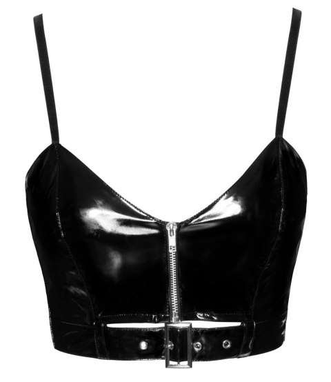 Black Level Top Vinylowy Czarny z Zamkiem XL Regulowane Ramiączka Black Level Top Vinylowy Czarny z Zamkiem XL Regulowane Ramiączka
