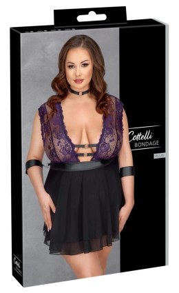 Cottelli Bondage Plus Babydoll 3XL z Fioletową Koronką i Akcesoriami
