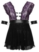 Cottelli Bondage Plus Babydoll XL z fioletową koronką i akcesoriami