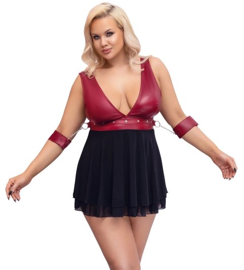 Cottelli Bondage Plus Babydoll z Mankietami Czerwono-Czarna 3XL Cottelli Bondage Plus Babydoll z Mankietami Czerwono-Czarna 3XL