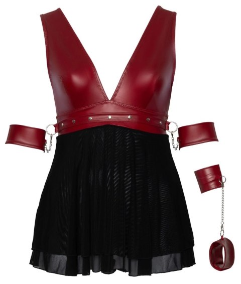 Cottelli Bondage Plus Babydoll z mankietami czerwono-czarna 4XL Cottelli Bondage Plus Babydoll z mankietami czerwono-czarna 4XL