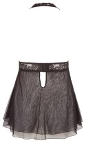 Cottelli CURVES Babydoll czarna 4XL z dekoracyjną kokardką i rozcięciem