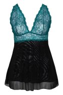 Cottelli CURVES Babydoll koronkowa gora i siateczkowa spodnica 4XL