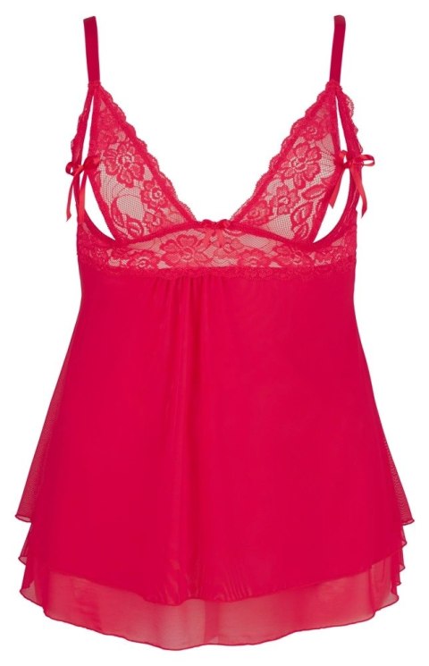 Cottelli Curves Babydoll Czerwona z Kokardką 2XL - Koronkowa, Regulowana Cottelli Curves Babydoll Czerwona z Kokardką 2XL - Koronkowa, Regulowana