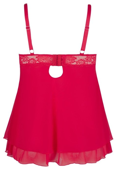 Cottelli Curves Babydoll Czerwona z Kokardką 2XL - Koronkowa, Regulowana Cottelli Curves Babydoll Czerwona z Kokardką 2XL - Koronkowa, Regulowana