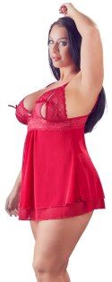 Cottelli Curves Babydoll Plus Size 3XL Czerwony Koronkowy Design