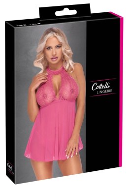 Cottelli LINGERIE Haleczka rożowa z koronką + stringi S/M