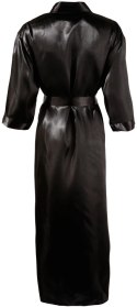Cottelli Lingerie Długi Szlafrok Satynowy Czarny z Paskiem S/M