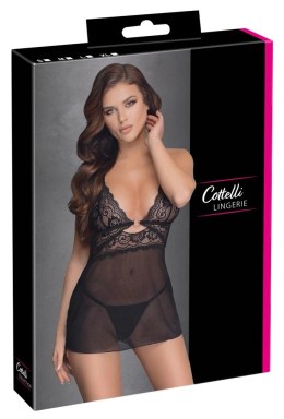 Cottelli Lingerie Halka Siateczkowa z Koronką i Stringi S