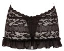 Cottelli Lingerie Sukienka koronkowa z łańcuszkami i stringi czarne XL
