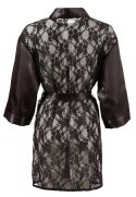 Cottelli Lingerie Szlafrok Satynowy z Koronką Czarny S/M