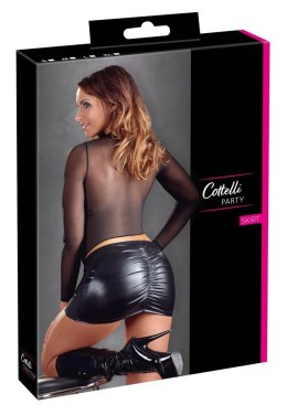 Cottelli PARTY mini spodniczka czarna wetlook XS z tylnym ściągaczem