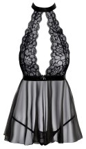Kissable Babydoll S/M czarna koronka i tiul z satynowymi detalami