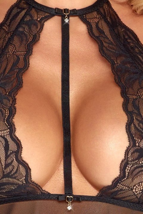 Kissable Haleczka Babydoll z Koronką i Stringami Czarna S/M Kissable Haleczka Babydoll z Koronką i Stringami Czarna S/M