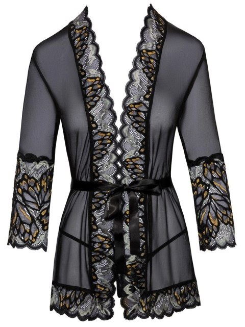 Kissable Kimono L/XL czarne - elegancki szlafrok z koronką Kissable Kimono L/XL czarne - elegancki szlafrok z koronką