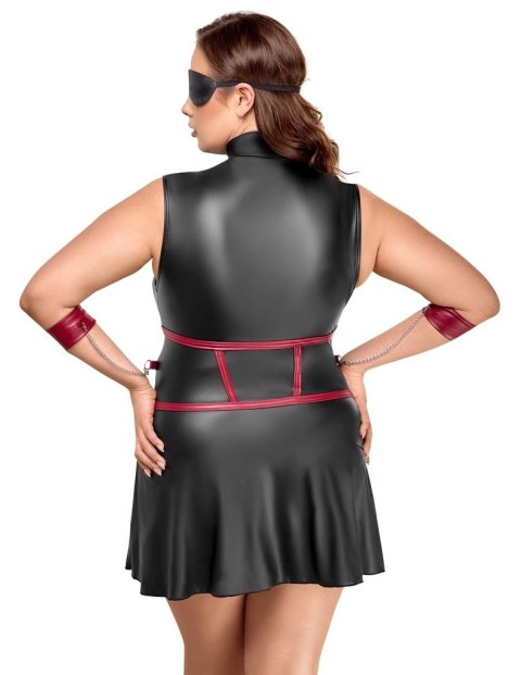 Cottelli Bondage Plus Sukienka Czarna Matowa z Czerwonymi Wstawkami XL Cottelli Bondage Plus Sukienka Czarna Matowa z Czerwonymi Wstawkami XL