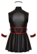 Cottelli Bondage Plus Sukienka Czarna Matowa z Czerwonymi Wstawkami XL