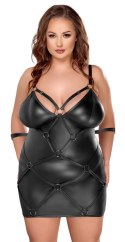 Cottelli Bondage Plus Sukienka Czarna Matowa z Mankietami XL