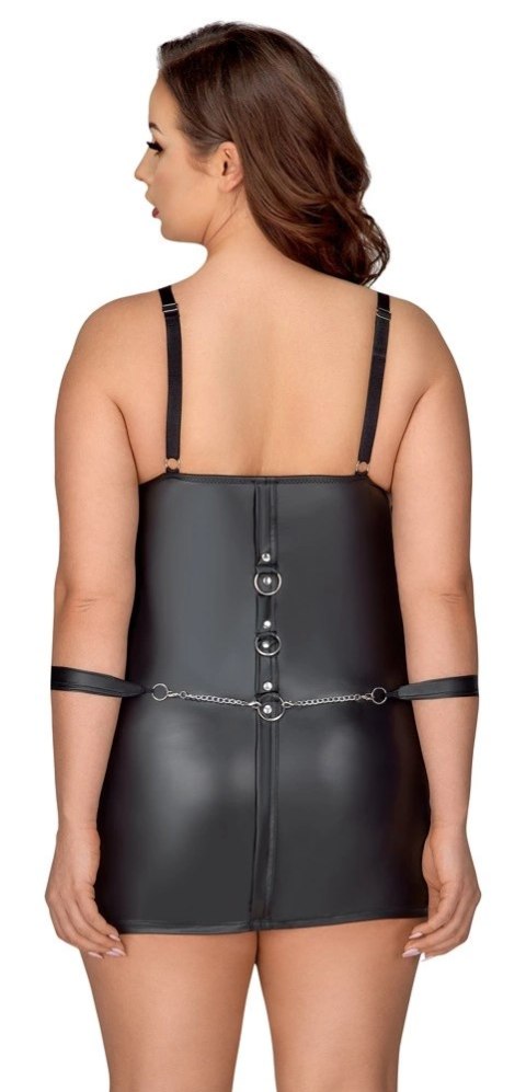 Cottelli Bondage Plus sukienka matowa z mankietami i pierścieniami 4XL Cottelli Bondage Plus sukienka matowa z mankietami i pierścieniami 4XL
