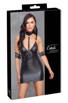 Cottelli Collection Bondage sukienka matowa z mankietami i obrożą XL