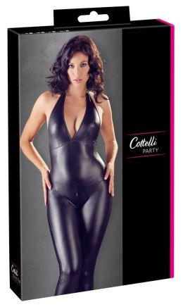 Cottelli Collection Kombinezon Party Matowy Czarny S Zamek Dwukierunkowy