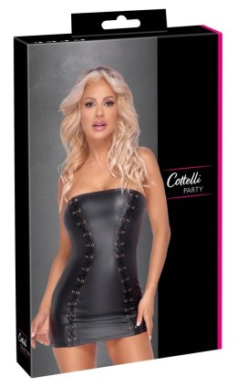 Cottelli Collection PARTY sukienka matowa bez ramiączek XL czarna złote oczka
