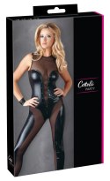 Cottelli Collection Party Kombinezon Czarny XL z Prześwitami Wetlook