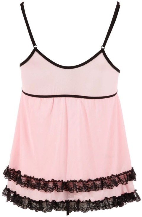 Cottelli Lingerie koszulka nocna M rożowa z koronką i stringami Cottelli Lingerie koszulka nocna M rożowa z koronką i stringami