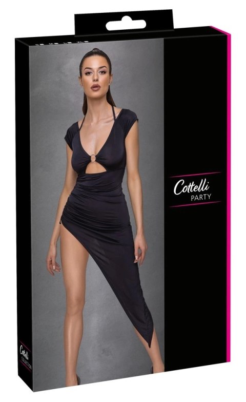 Cottelli PARTY długa sukienka z ozdobnym pierścieniem czarna XL Cottelli PARTY długa sukienka z ozdobnym pierścieniem czarna XL