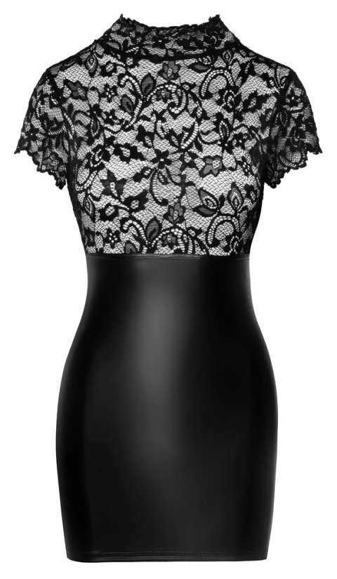 Noir Handmade L Krotka Sukienka z Koronką i Matową Spodnicą Czarna Noir Handmade L Krotka Sukienka z Koronką i Matową Spodnicą Czarna