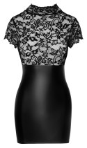 Noir Handmade Sukienka Koronkowa z Matową Spodnicą XL Czarna