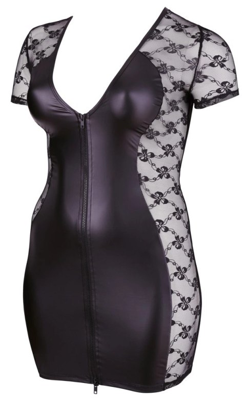 Cottelli CURVES Sukienka damska z suwakiem z przodu 3XL czarna Cottelli CURVES Sukienka damska z suwakiem z przodu 3XL czarna