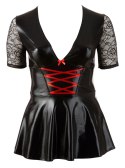Cottelli Curves mini sukienka czarna z czerwonym sznurowaniem 2XL