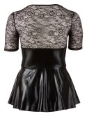 Cottelli Curves mini sukienka czarna z czerwonym sznurowaniem 2XL