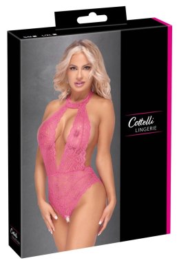 Cottelli LINGERIE Body Koronkowe Rożowe z Otwartą Strefą S/M