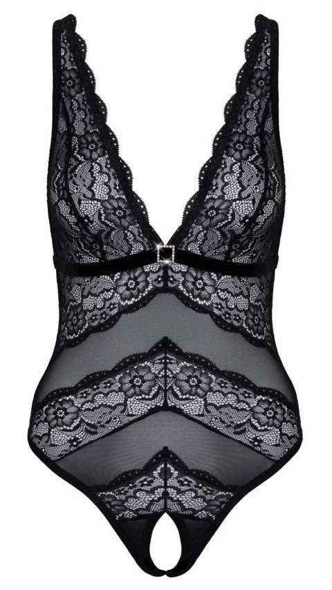 Cottelli LINGERIE Body damskie L czarne z koronką i otwartym krokiem Cottelli LINGERIE Body damskie L czarne z koronką i otwartym krokiem