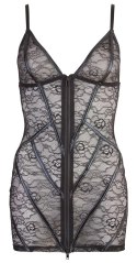 Cottelli Lingerie Sukienka Koronkowa Czarna S z Zamkiem Dwukierunkowym