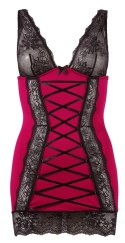 Cottelli Lingerie sukienka czerwona z czarną koronką M regulowana