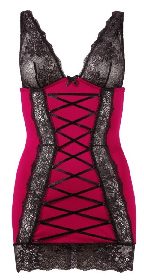 Cottelli Lingerie sukienka czerwona z czarną koronką M regulowana Cottelli Lingerie sukienka czerwona z czarną koronką M regulowana