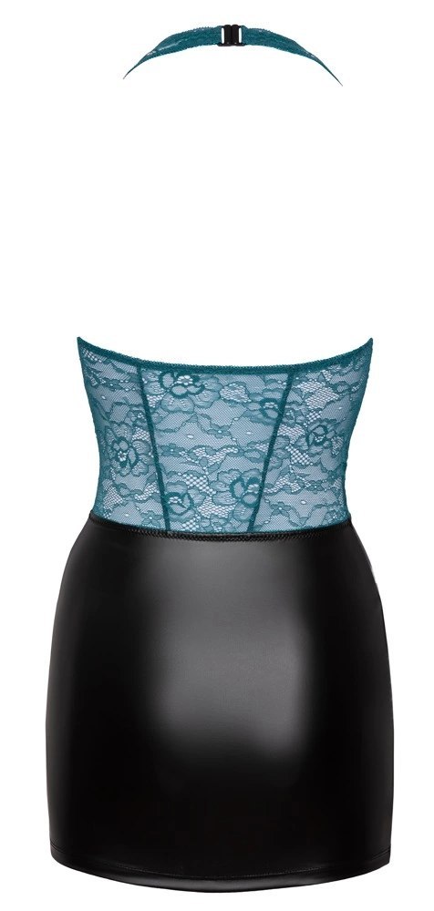 Cottelli Lingerie sukienka matowa czarna z zieloną koronką L Cottelli Lingerie sukienka matowa czarna z zieloną koronką L