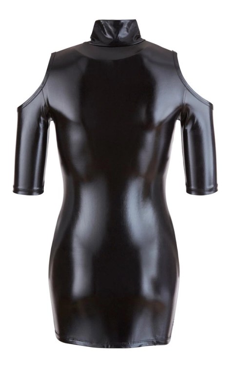 Cottelli PARTY czarna mini sukienka wet look stojka rozmiar S Cottelli PARTY czarna mini sukienka wet look stojka rozmiar S