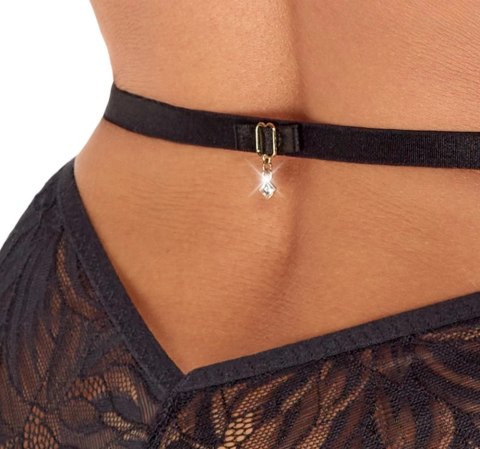 Kissable Body z Koronki Czarny Model Halterneck S/M z Ozdobami Kissable Body z Koronki Czarny Model Halterneck S/M z Ozdobami